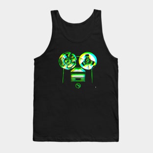 RETRO-coloured reel-to-reel tape recorder. Tank Top